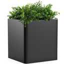 Metal Square Planter Box, Galvanized Steel Planters for Outdoor Plants, 20"x 20"x 21" Black Large Outdoor Planters with Drainage Hole for Porch/Patio/Garden