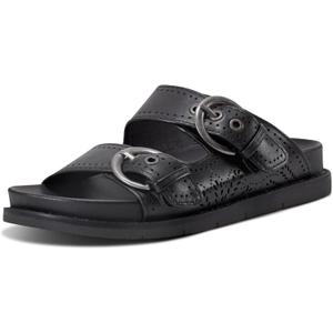 Earth Women's Footbed Slide Sandal (5, Black 001)