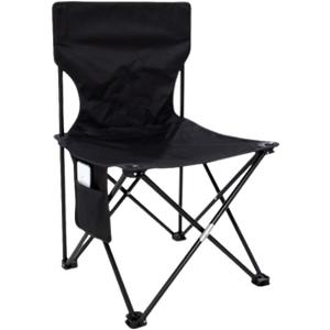 Outdoor Camping Chair, Collapsible Chair with Side Pocket and Carry Bag, Folding Chair for Camping, Beach, Picnic, Sunbathing Chairs with Storage Bag (Black)