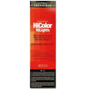L'OREAL TECHNIQUE HiColor Red HiLights - Permanent Hair Color for Dark Hair, Intense Red Highlights, No Pre-Lightening Required, Rich, No-Drip Crme, Quick Processing Time (Magenta)