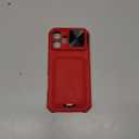 SSLOTSCASE for iPhone 17 Pro Max Case with Credit Card Holder & Stand & Slide Lens Cover & Kickstand, MultiFunctional Wallet Sturdy Protective Phone Case Cover for iPhone 17 Pro Max 6.9'' 2025, Red