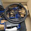 Drive Medical Blue Streak Lightweight Wheelchair - Portable Folding Mobility Aid - Swing-Away Footrests - Desk Arms - Durable Steel Frame - Easy Transport & Storage - 20-Inch Seat