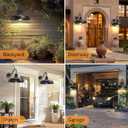 16 Inch Dome Dusk to Dawn Gooseneck Barn Light Outdoor, Large Farmhouse Exterior Light Fixture Wall Mount, Industrial Outdoor Wall Sconce Outside Lantern for House, Porch, Garage, Entryway, Black