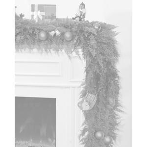Cedar Garland 9ft Christmas Garland Real Touch Garland Artificial Realistic Greenery Cypress Pine Garlands for Mantle, Fireplace, Stairs,Table, Doorframe Vintage Outdoor Indoor Christmas Decorations