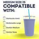 TahoeBay Iced Coffee Cold Cup Sleeve (4-Pack) Reusable Blank Neoprene Insulator Drink Sleeves 22oz - 24oz Beverage Holder for Vinyl Sublimation fits Dunkin' Medium and Starbucks Venti (White)