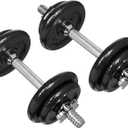 Amazon Basics Adjustable Dumbbell Hand Weight Set with Storage Case, Portable, Secure, 38 Pounds, Black