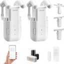 VEVOR Automatic Curtain Opener, 2 Pack, APP and Remote Control, Hub Included, Electric Smart Curtain Opener Compatible with Alexa and Google Home, Timed Opening and Closing, for Roman Rods, U/I Rails