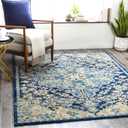 Livabliss Odelia Vintage Bohemian Area Rug,5'3" x 7'3",Navy/Sky Blue