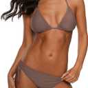 Century Star Women Cute String Triangle Bikini Sets - Swimsuits Two-Piece Tie Side Adjustable Ties Halter Bathing Suit (Brown, XS)