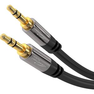KabelDirekt Aux Cable, Jack Cord & Audio 3.5mm Cable 10ft Suitable for Headphones Mobile Phone PC & Laptop Audio Car HiFi Stereo, Black (10 feet)