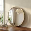 20 Inch Gold Round Bathroom Wall Mirror, Round Mirrors for Wall Decor, Circle Mirror for with HD Shatter-Proof Glass for Entryway, Living Room, Bedroom, Dressing Room, Home Decor