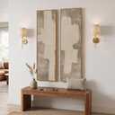 Framed Neutral Abstract Vertical Wall Art for Living Room Decor, 2 Piece, Size: 14"W x 57"H x 2Pcs