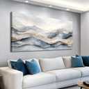 JUDASJART Large Wall Decor For Living Room Canvas Wall Art For Office Modern Wall Decorations For Bedroom Landscape Gold Accent Painting Abstract Pictures Artwork Room Home Decor 24x48 In