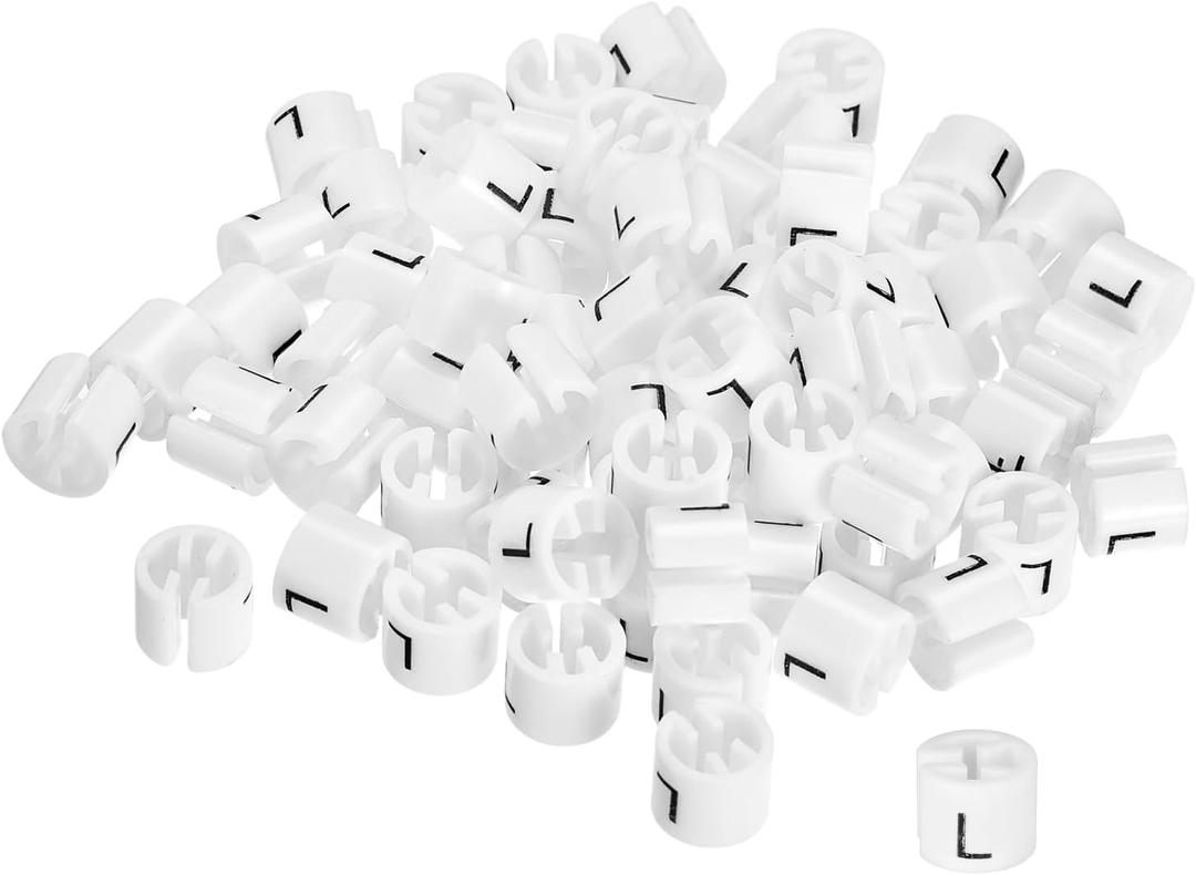 uxcell 160pcs Clothes Hanger Markers l Size Tags, Fit 3.5mm Rod Garment Size Hanger Clips Garment Color Coding Label for Clothing Hangers, White
