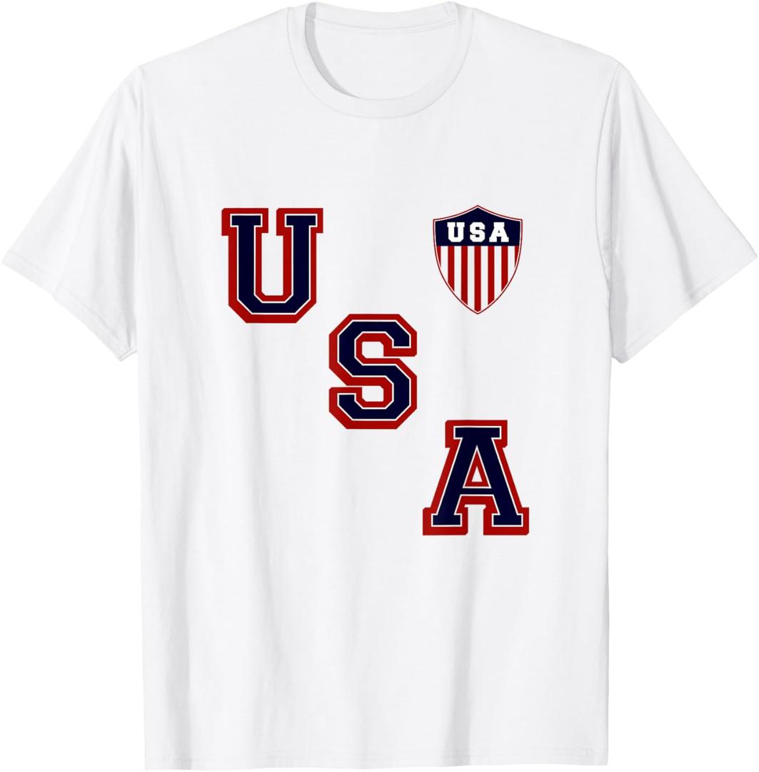USA Vintage Hockey | 80s Throwback Hockey Jersey T-shirt T-Shirt (Small)