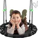 Tree Swing with PP Mat - Durable, Safe, and Easy to Install, Outdoor Saucer Swing for Yard, Garden, Playground, Park (24 inches Diameter)