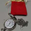 Smooth Pocket Watch Alloy Steel Quartz Roman/Arabic Numerals with 37cm Chain for Father's Day Xmas Best Gifts (CF1002)