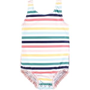 Hudson Baby Unisex Baby and Toddler Swimsuit, Mermaid (9-12 Months, Sunset Stripe Baby)