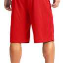 G Gradual Men's Long Basketball Shorts with Zipper Pocket 9"/11'' Quick Dry Gym Shorts Lightweight Athletic Shorts for Men (Red, XXL)