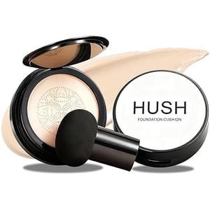 Hush Foundation for Older Women, 2026 New Mushroom Head Air Cushion CC Cream, Full Coverage Foundation for Older Women, BB Cream for All Skin Types (Natural)