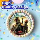 7.5 Inch BOBA FETT Cake Topper Round Edible Birthday Cake Decorations, Happy Birthday Cake