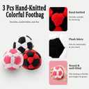 2026 Updated Footbag, Professional Well-Filled Kick Ball, Durable Hand-Made Soft Dirt Foot Bag for Beginners,Foot Sports,Outdoor Play,Party Games and Coordination Training (3 PCS)
