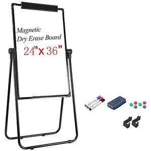 Dry Erase Easel Whiteboard 36 x 24 Inches Double Sided Magnetic Board Height Adjustable whiteboard Stand (Black)