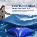 4 x 4 Ft Pool Pillows for Above Ground Pool, 0.5mm PVC Cold-Resistant Pool Pillow with Dual-Inflation Valve, Pool Cover Air Pillow with 65.6 Ft Rope for Supporting Pool Cover (1-Pack)