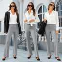 DLOODA Womens Bootcut Dress Pants Business Casual Work Pants with Pockets High Waist Stretchy Trousers Pull On Office Slacks (Gray, L)