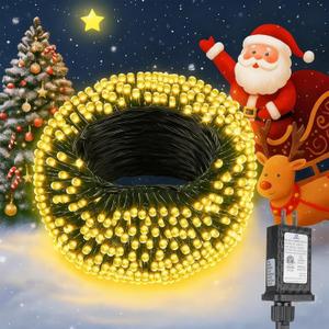 Extra Long 264Ft 800 LED Christmas Lights with Timer, Green Wire Fairy Starry String Lights Plug in, 8 Modes and Memory, for Indoor Outdoor Xmas Tree Wedding Party Decoration, Warm White