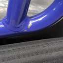Medline Lightweight Foldable Transport Wheelchair with Handbrakes and 12-Inch Wheels, Blue Frame, Black Upholstery