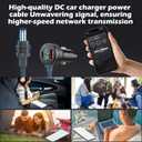 Starlink Mini Car Adapter Cable, 12V-24V USB C Charger 3-in-1 USB-C Port, USB-A Port and DC Male Connector, PD/QC Fast Charging Power Adapter with Digital Display for Trucks, RV (Style D,10 FT)