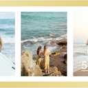 8x16 Picture Frame, 5x7 Collage Picture Frame, Display 3 Pcs 5x7 Photos or 8x16 Picture, 3 Opening 5x7 Collage Frame for Wall Hanging or Tabletop, Lightweight 5 x 7 Multi Photo Frame, Gold