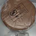 Small Foot Stool, Round Faux Leather Pouf Ottoman Foot Rest, Footstool Ottomans with Rubber Legs Under Desk, 13''L x 13''W x 10.2''H, Footrest for Couch, Living Room, Bedroom, Hallway, Brown