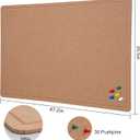 Large Cork Bulletin Board 48" x 36", Felt Pin Board, Ginger Yellow
