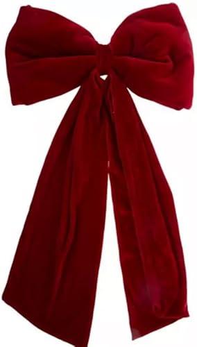 Large Decorative Velvet Christmas Bow, Burgundy Red, Holiday Decoration, Wall Door Wreath Accent Large Decorative Velvet Christmas Bow, Burgundy Red, Holiday Decoration, Wall Door Wreath Accent