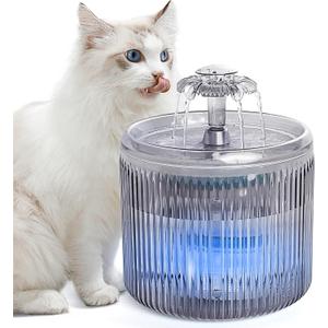 Cat Water Fountain with LED Light - 88oz/2.6L No Pawblems Ultra Quiet Pet Water Fountain with 2 Flow Modes, Automatic Water Dispenser for Cats and Small Dogs Inside