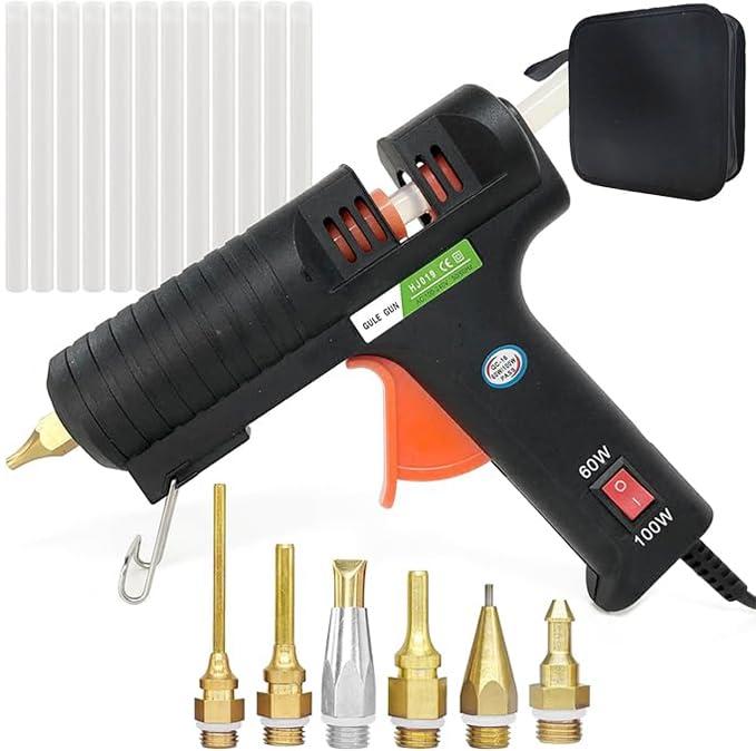 Hot Glue Gun,Full Size High Temperature Glue Gun Kit with 12 Clear Glue Sticks, 60/100W. For Craft School DIY Art Home and Quick Repair -BLACK