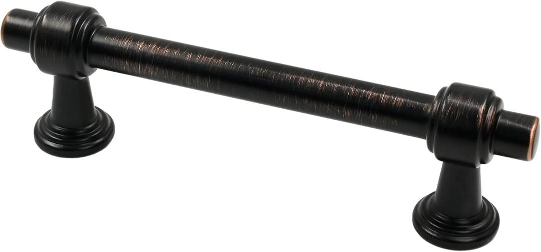 Alzassbg 10 Pack Oil Rubbed Bronze Cabinet Pulls, 3-3/4 Inch(96mm) Hole Centers Cabinet Handles Kitchen Hardware Straight Bar for Cabinets and Drawer AL3505ORB
