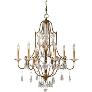 Feiss F2478/6OBZ Valentina Crystal Candle Chandelier Lighting, Bronze, 6-Light (29"Dia x 33"H) 360watts