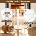 52" Extra Wide Dog Gate Indoor, Heavy Duty Metal Freestanding Dog Gate-Auto Close, Foldable Pet Fence – Anti-Topple Stability Feet for Stairs, Doorways,House,Porch,Deck,Yard(2 Panels,White)
