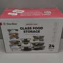 FineDine 24 Piece Premium Borosilicate Glass Meal Prep Containers Glass - Airtight Food Storage Containers with Lids, Hinged Locking Lid, BPA Free, For Meal Prep/Freezer/Oven (Grey)