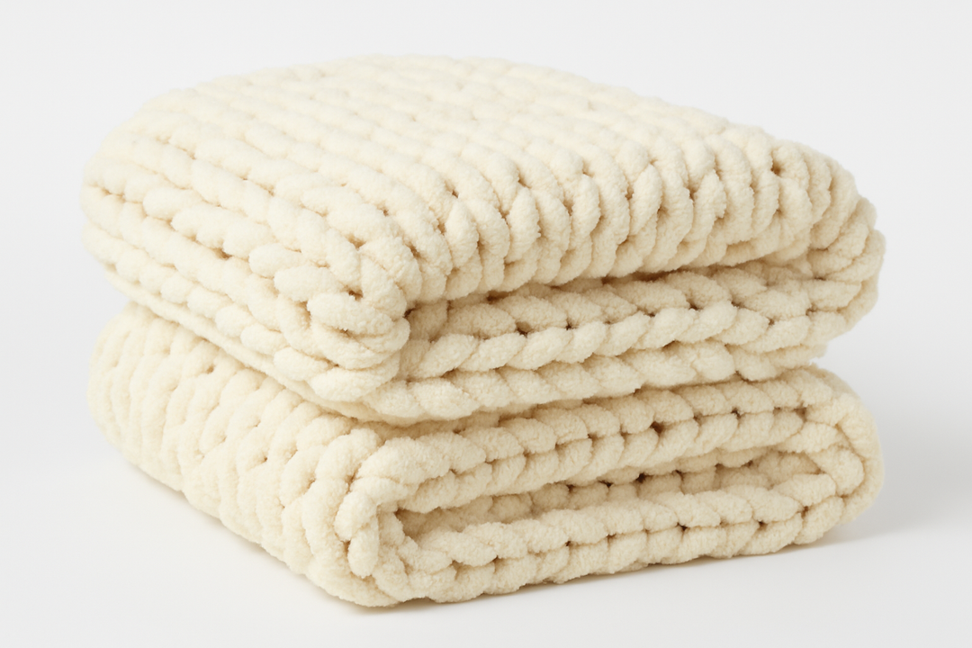 Chunky Knit Throw Blanket for Couch, 40x60