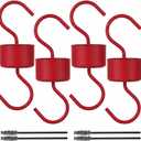 Metal Ant Moat for Hummingbird Feeders (4 Pack), Ant Guard Hook with Leak-Proof Design, Includes 4 Cleaning Brushes, Weather-Proof Red Metal Hooks for Outdoor Bird Feeding Supplies
