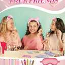 Xuhal 92 Pcs Spa Party Favors for Girls Slumber Party Supplies Kids Satin Robes Sleepover with Gift Bags for Girl Kids Birthday Gifts Total 10 Sets(Pink,12)