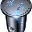 AINOPE USB C Car Charger for iPhone 15, Smallest 56W Car Charger Adapter Fast Charginig, PD 3.0 Dual USB Compatible with iPhone 15 Pro Max Plus/14/13 Pro/12 Pro/12 Mini, Galaxy, iPad Pro (grey)
