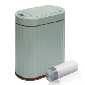 ELPHECO Bathroom Trash Can with Lid Butterfly, Motion Sensor Trash Can Bathroom Decor Automatic Garbage Can Wastebasket Bathroom Accessories, Kitchen, Living Room, Office, Sage Green