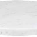 Santa Barbara Design Studio Marble Serving Board Strong Stone Round Footed Tray, 10" Diameter, White