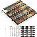 SpaceAid Spice Drawer Organizer with 36 Spice Jars, 386 Spice Labels, 4 Tier Seasoning Rack Tray Insert for Kitchen Drawers, 16.75" Wide x 17.5" Deep