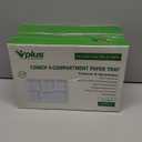 Vplus 100% Compostable 5 Compartment Paper Plates, 100 Pack, 12.5 x 8.6 inch Disposable School Lunch Trays, Eco-Friendly Bagasse Plates for Buffet, and Party